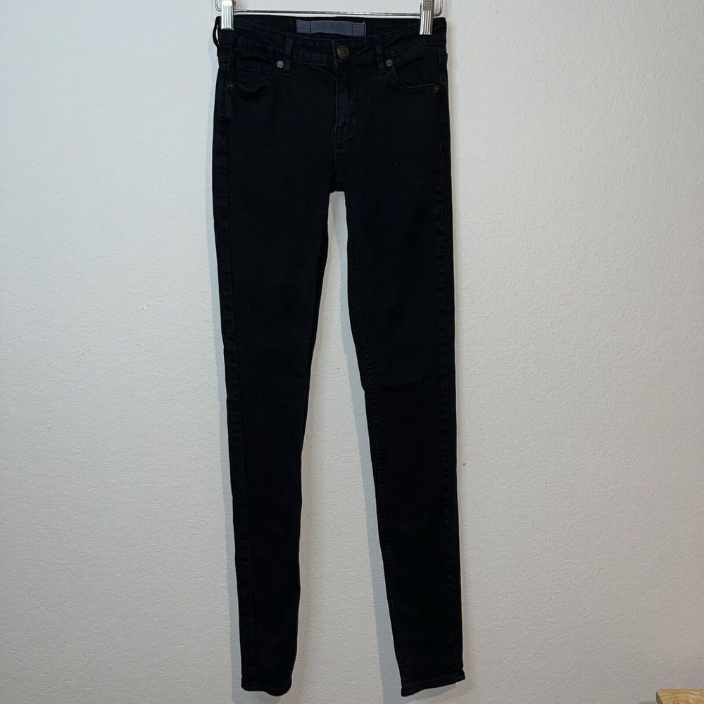 Brandy Melville Black Faded Wash High Rise Skinny Denim Jeans Small / 24